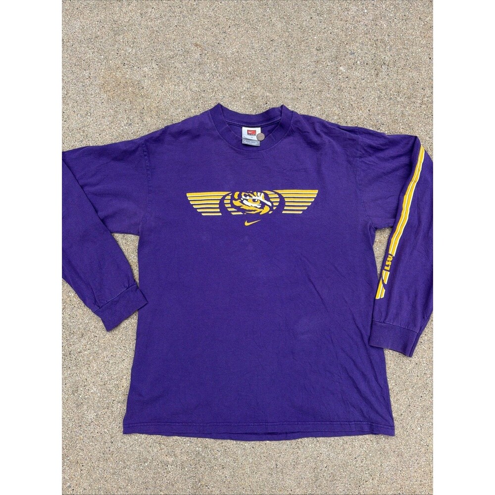 Vintage Nike Team LSU Tigers Purple Long Sleeve Medium